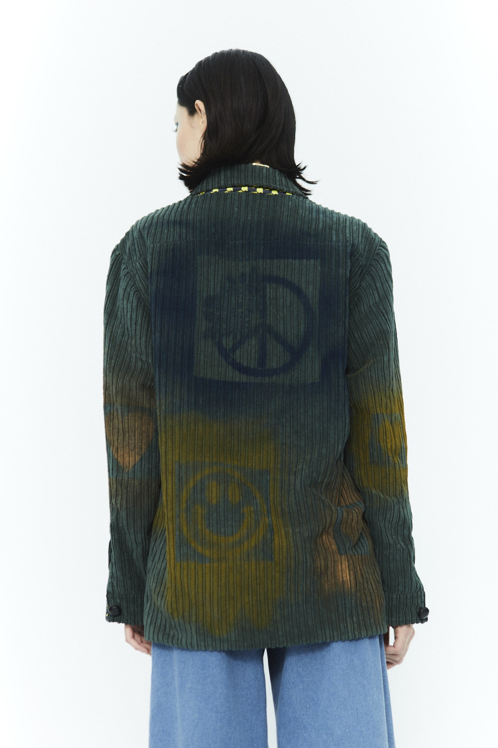 Giubbocamicia Frank velluto vintage Green Hand Paint