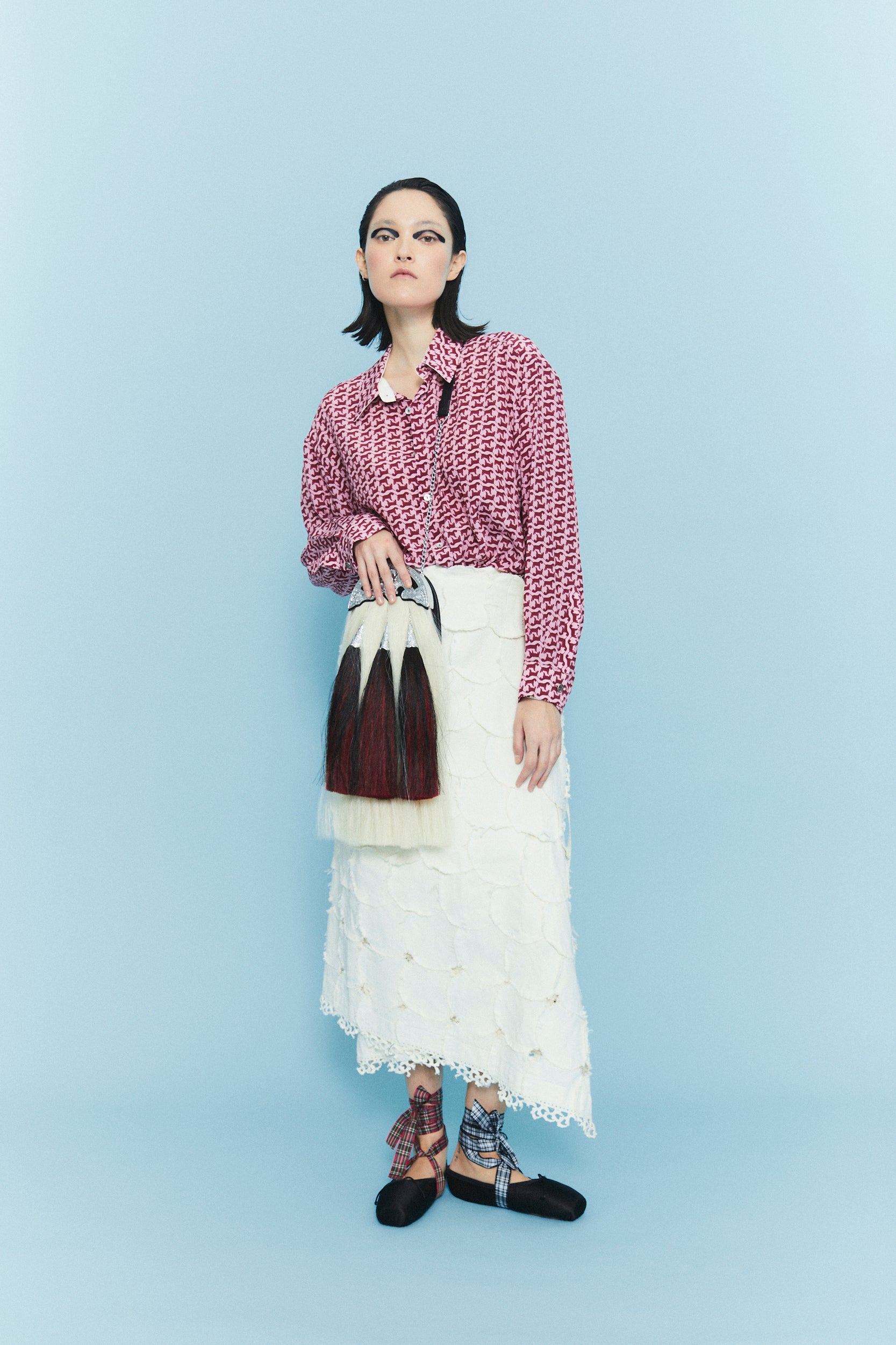 Camicia in seta con logo di SCHWARZY - Rosa