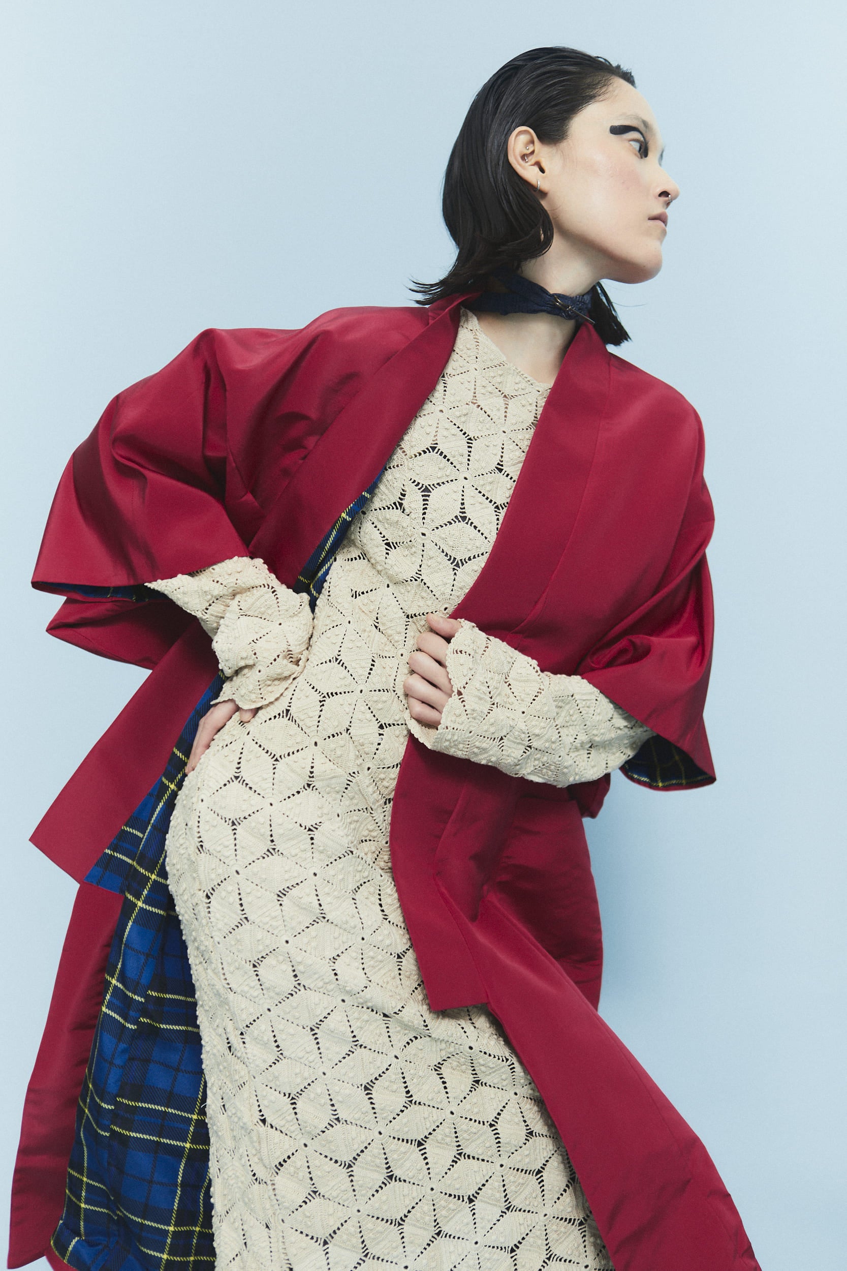 KIMONO BRIE in Faille di Seta Red