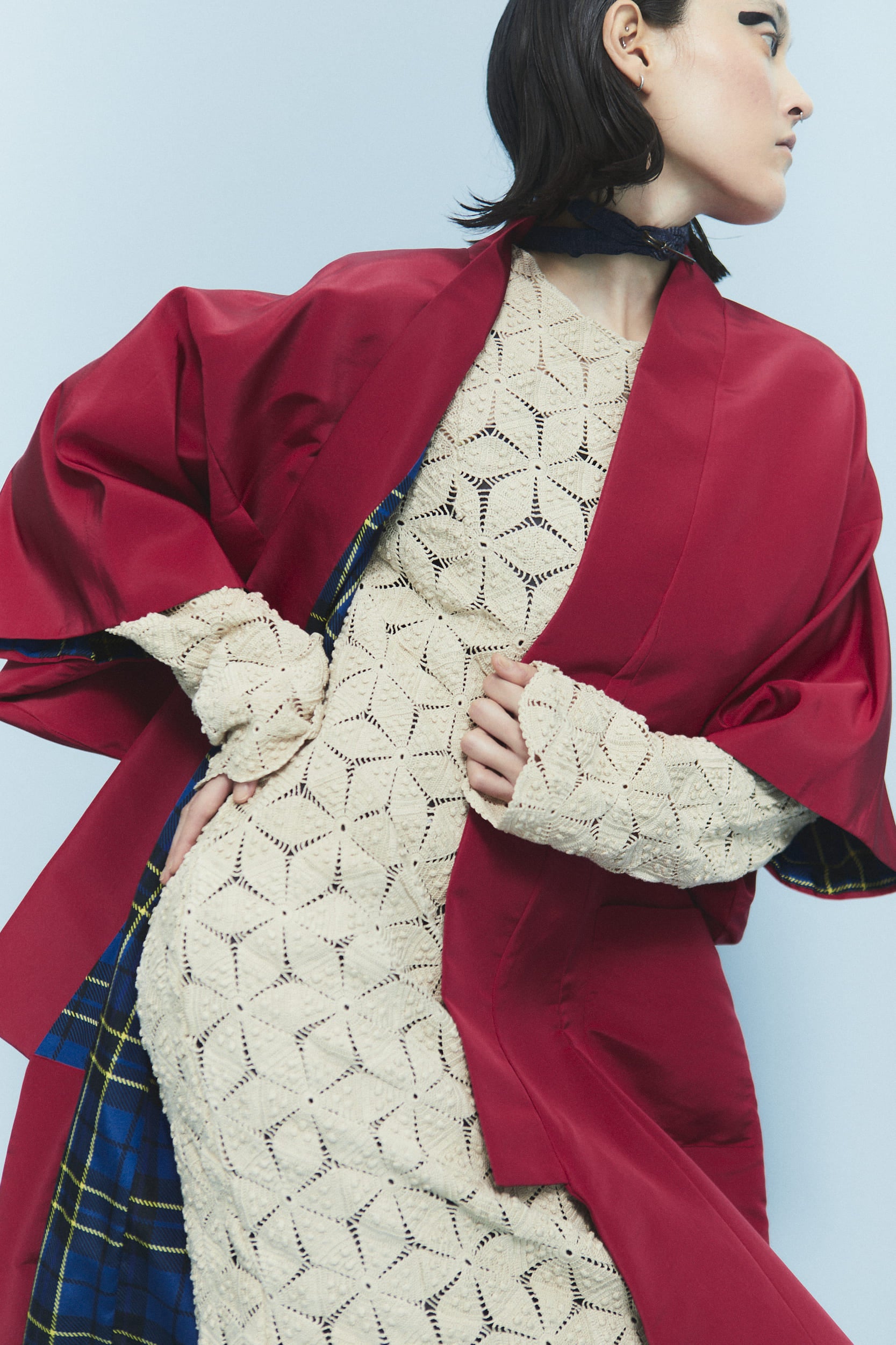 KIMONO BRIE in Faille di Seta Red