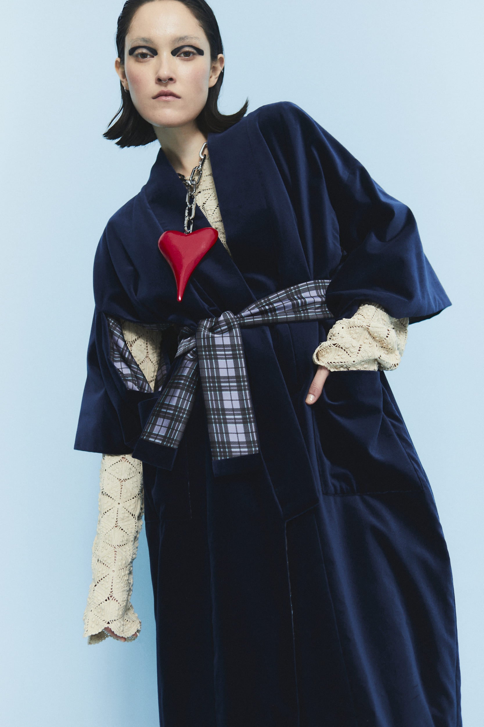 KIMONO Brie Velluto Blu