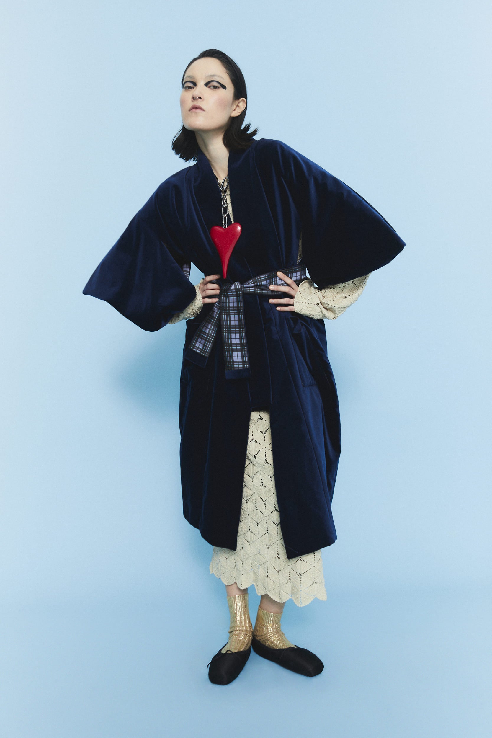 KIMONO Brie Velluto Blu